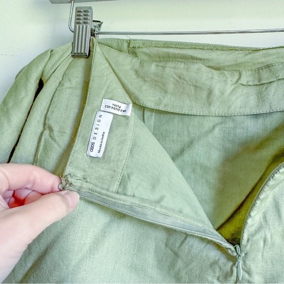 NWOT ASOS Design Sage Green MINI SKIRT WITH KNOT WRAP DETAIL sz 2 - Picture 9 of 10